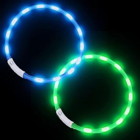 img 4 attached to 🐶 Enhance Pet Safety at Night: Waterproof, Rechargeable LED Dog Collar with Adjustable Size - 2 Pack