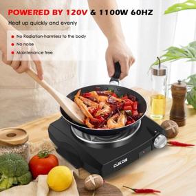 img 1 attached to CUKOR Portable Electric Single Coil Burner With Non-Slip Rubber Feet - 1100 Watt, Perfect For Outdoor Cooking And Kitchen Cooktop Use