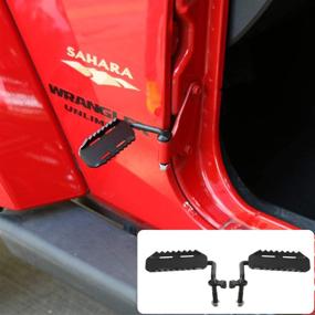 img 4 attached to 🚘 Jeep Wrangler JK/JL/JT Foot Pegs Door Hinge Foot Step - Top-rated 2007-2022 Models