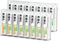 16-pack of ebl ready2charge rechargeable aaa batteries with 1100mah ni-mh battery capacity logo