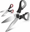 heavy duty kitchen scissors - set of 2 multipurpose stainless steel shears for cutting chicken, poultry, fish, meat, herbs, and more - dishwasher safe - by befano logo