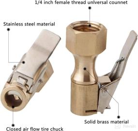 img 2 attached to 🔧 Aulufft 1/4 Inch Air Chuck Set FNPT Dual Head - Open & Closed Flow Chucks for Pressure Gauge, Compressor Accessories: 6Pcs