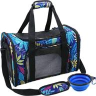 airline approved cat and dog carrier with locking safety zippers - portable travel bag for small to medium pets logo