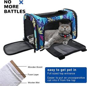 img 3 attached to Airline Approved Cat and Dog Carrier with Locking Safety Zippers - Portable Travel Bag for Small to Medium Pets