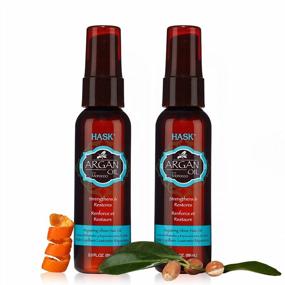 img 4 attached to HASK ARGAN Repairing Hair Oil Vials For Shine And Frizz Control For All Hair Types, Color Safe, Gluten Free, Sulfate Free, Paraben Free - 2 Hair Oil Pumps