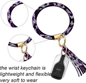 img 1 attached to 🦋 Butterfly Steering Wheel Cover Set for Women - Elegant Style Car Accessories with Cup Holder and Keyring Bracelet, Butterfly Design Grip Steering Wheel Cover for Car SUV