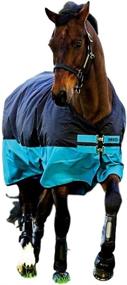 img 1 attached to 🐴 Mio Turnout Sheet Lite: Black/Turquoise/Black 78