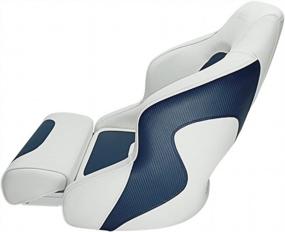 img 3 attached to Seamander High-Quality Captain Bucket Seat With Filp Up Function, Ideal For Boats (SC1-White/Blue)