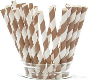 img 2 attached to Brown Vintage Stripe Paper Straws
