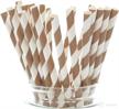 brown vintage stripe paper straws logo