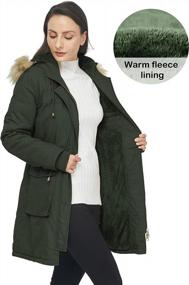 img 1 attached to WenVen Women'S Thicken Fleece Parka Coat With Fur Hood, Ideal Winter Military Jacket