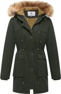 wenven women's thicken fleece parka coat with fur hood, ideal winter military jacket logo