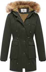 img 4 attached to WenVen Women'S Thicken Fleece Parka Coat With Fur Hood, Ideal Winter Military Jacket
