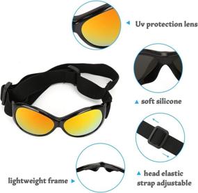 img 3 attached to 🐶 Flantor Dog Goggles: UV Protection Sunglasses for Medium to Large Dogs and Cats - Windproof, Anti-Fog Pet Glasses with Adjustable Strap