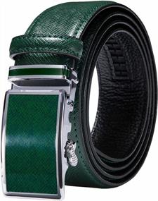 img 4 attached to Upgrade Your Style With Barry.Wang'S Genuine Leather Ratchet Belt Set For Men