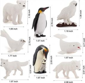 img 2 attached to Набор из 8 фигурок арктических животных-реалистичный пластиковый белый кит, тюлень, волк, лиса, белый медведь, императорский пингвин, фигурки, игрушки для детей, взрослых, украшения