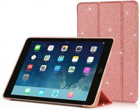 img 4 attached to RUBAN Case Compatible With IPad Mini 4 - Slim Lightweight Protective Smart Shell Anti-Scratch Non-Slip Flexible Soft TPU Back Cover Stand [Auto Sleep/Wake], Pink Glitter
