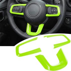 img 4 attached to Bonbo Steering Wheel Trim Cover ABS Interior Decoration Accessories For 2018-2021 Jeep Wrangler JL JLU For 2020 2021 Jeep Gladiator JT 3PCS (Green)