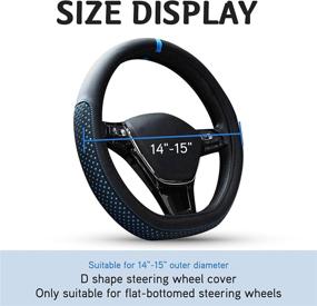 img 1 attached to ZATOOTO Flat Bottom Steering Wheel Covers - Blue Star Microfiber Leather - Universal 15 Inches D Shaped Better Grip Car Interior Accessories