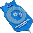 2 quart silicone enema bag kit with platinum cured hose for colon cleansing - wide open mouth, blue color - made in india logo