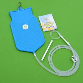 img 2 attached to 2 Quart Silicone Enema Bag Kit With Platinum Cured Hose For Colon Cleansing - Wide Open Mouth, Blue Color - Made In India