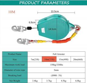 img 3 attached to 330Lbs Self-Retracting Fall Arrester: YJINGRUI'S 33Ft (10M) Fall Protection With Alloy Steel Hook And Steel Wire Rope
