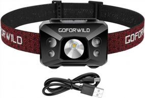 img 4 attached to 500 Lumens Redlight Spot Rechargeable Headlamp With Motion Sensor Switch And Waterproof Adjustable Headband For Running And Hiking