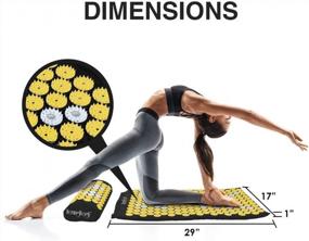 img 3 attached to Yellow Acupressure Massage Mat And Pillow Set With Bag For Effective Neck, Upper And Lower Back Pain Relief - HemingWeigh
