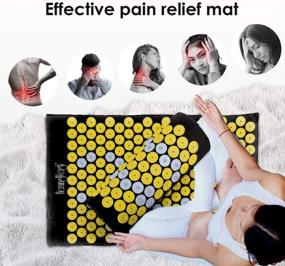 img 2 attached to Yellow Acupressure Massage Mat And Pillow Set With Bag For Effective Neck, Upper And Lower Back Pain Relief - HemingWeigh