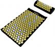 yellow acupressure massage mat and pillow set with bag for effective neck, upper and lower back pain relief - hemingweigh logo