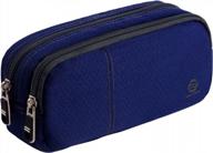 📚 large pencil case with zippers for middle high school college office students, boys, girls, and adults - only warm (navy) logo