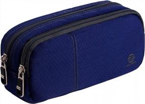 img 4 attached to 📚 Large Pencil Case with Zippers for Middle High School College Office Students, Boys, Girls, and Adults - Only Warm (Navy)