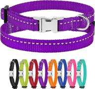 collardirect small dog collar: adjustable, reflective nylon with metal buckle in assorted vibrant colors logo