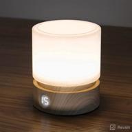 🌛 dimmable led woodgrain timer night light for kids - rechargeable & battery operated sleep aids lamp logo