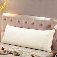 reafort body pillow cover: ultra soft sherpa fabric with zipper closure (21"x54"), cream logo