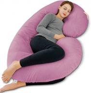 insen c-shaped pregnancy pillow with velvet cover - maternity body pillow for sleeping and comfortable resting for pregnant women in pink purple логотип