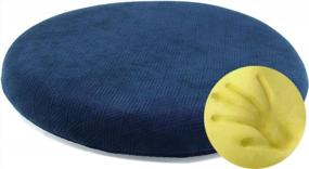 img 4 attached to Sigmat Memory Foam Seat Cushion Anti-Slip Soft Round Stool Cushion Chair Pad 20 Inch Navy Blue