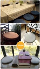 img 1 attached to Sigmat Memory Foam Seat Cushion Anti-Slip Soft Round Stool Cushion Chair Pad 20 Inch Navy Blue