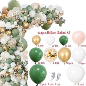 img 3 attached to 🎉 Create Stunning Party Decor with 141pcs Olive Green Balloon Arch Kit & Garland