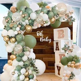 img 4 attached to 🎉 Create Stunning Party Decor with 141pcs Olive Green Balloon Arch Kit & Garland