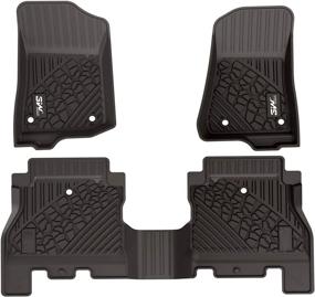 img 4 attached to Premium TPE All-Weather Floor Mats for Jeep Gladiator (2020-2022) - Custom Fit 1st & 2nd Row Full Set Liners in Grey Logo, Black