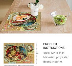 img 3 attached to Naanle Thanksgiving Harvest Placemats Set Of 4 - Heat-Resistant Washable Table Place Mats For Kitchen Dining Decoration, Turkey Day Holiday