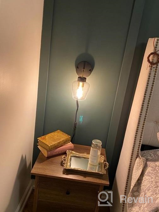 img 1 attached to Industrial Clear Glass Bathroom Vanity Light With Brushed Nickel Accent And Matte Black Fixture - Perfect For Mirror And Powder Room Decor By TeHenoo review by Bart Schwalbe