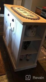img 7 attached to HOMCOM Деревянный кухонный остров в рифленом стиле - шкаф для хранения с выдвижным ящиком, открытыми полками и внутренними полками для столовой, белый