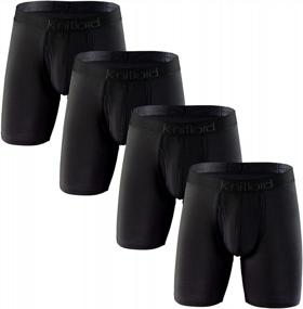 img 4 attached to Men'S Bamboo Viscose Underwear Boxer Briefs W/Fly 4 Pack - Breathable Comfort