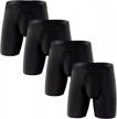 men's bamboo viscose underwear boxer briefs w/fly 4 pack - breathable comfort logo