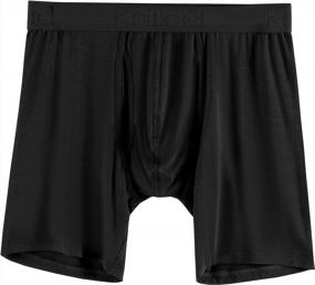 img 3 attached to Men'S Bamboo Viscose Underwear Boxer Briefs W/Fly 4 Pack - Breathable Comfort