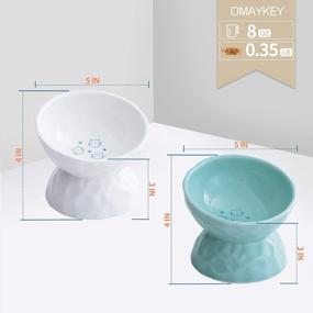 img 3 attached to Stress-Free Feeding For Cats And Small Dogs With Tilted Ceramic Raised Bowls, Set Of 2