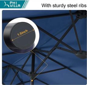 img 2 attached to PHI VILLA 13Ft Outdoor Market Umbrella Double-Sided Twin Large Patio Umbrella With Crank, Navy Blue