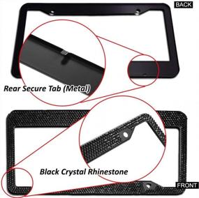 img 1 attached to Sparkling 8-Row Handmade Rhinestone License Plate Frames - Set Of 2 - Waterproof, Crystal Bling Frames For Car License Plates With Screws And Caps